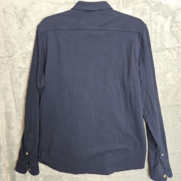 Tailor Vintage Men's Shirt Lg Long Sleeve Navy stretch knit - Picture 8 of 10
